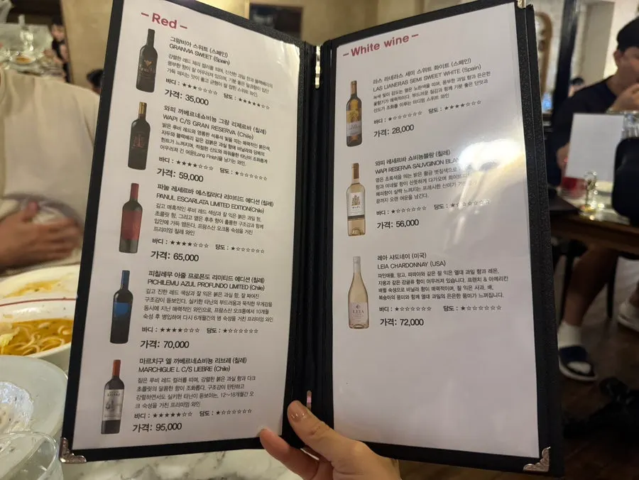 Menu at Bologna Daejeon Dunsan Branch