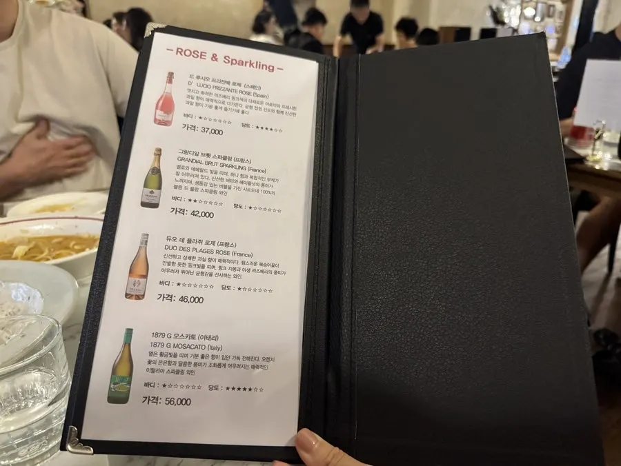 Menu listing the gnocchi set