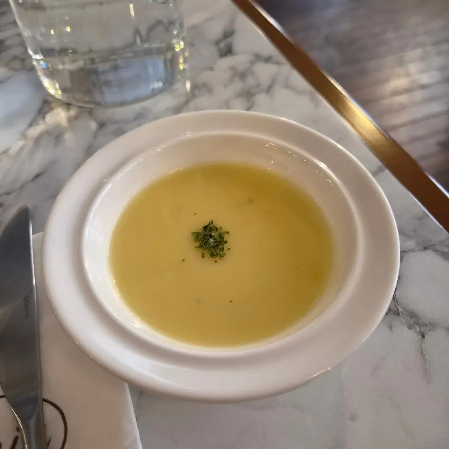 A bowl of nutty corn soup