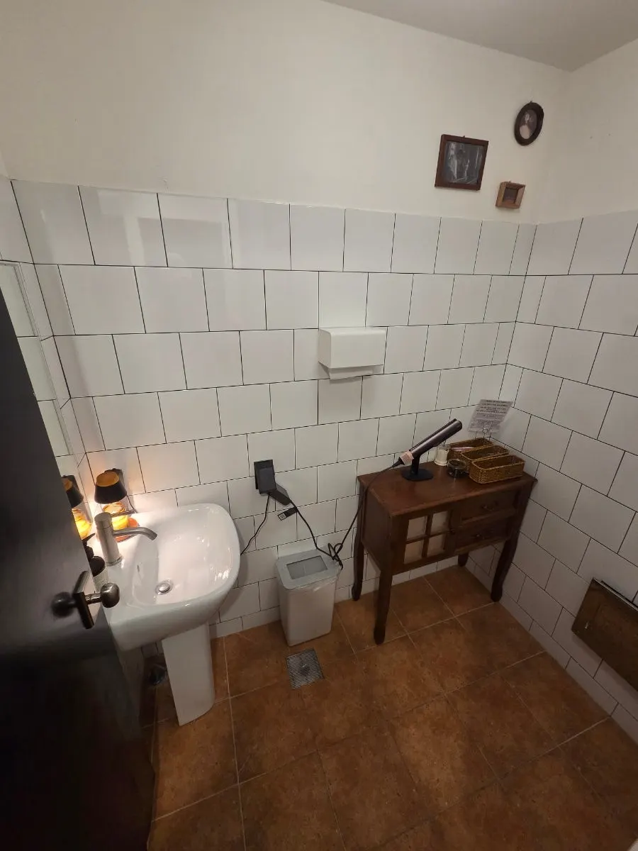 Spotlessly clean women's restroom interior