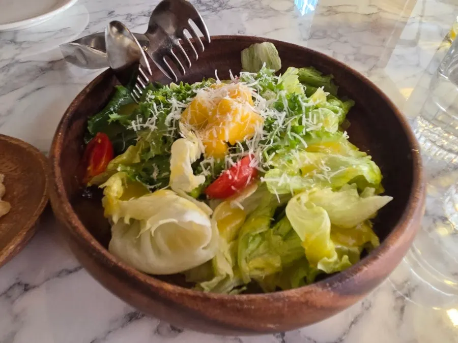Salad included in the gnocchi set