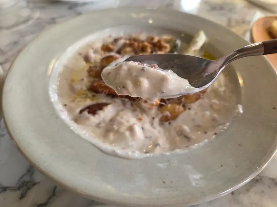 Gnocchi topped with thick truffle cream sauce