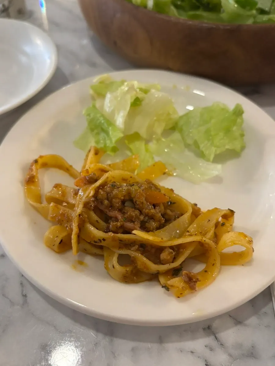 Bolognese ragu pasta and truffle cream gnocchi