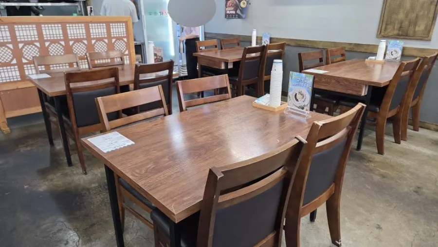 Interior table view at Bomae Hansang