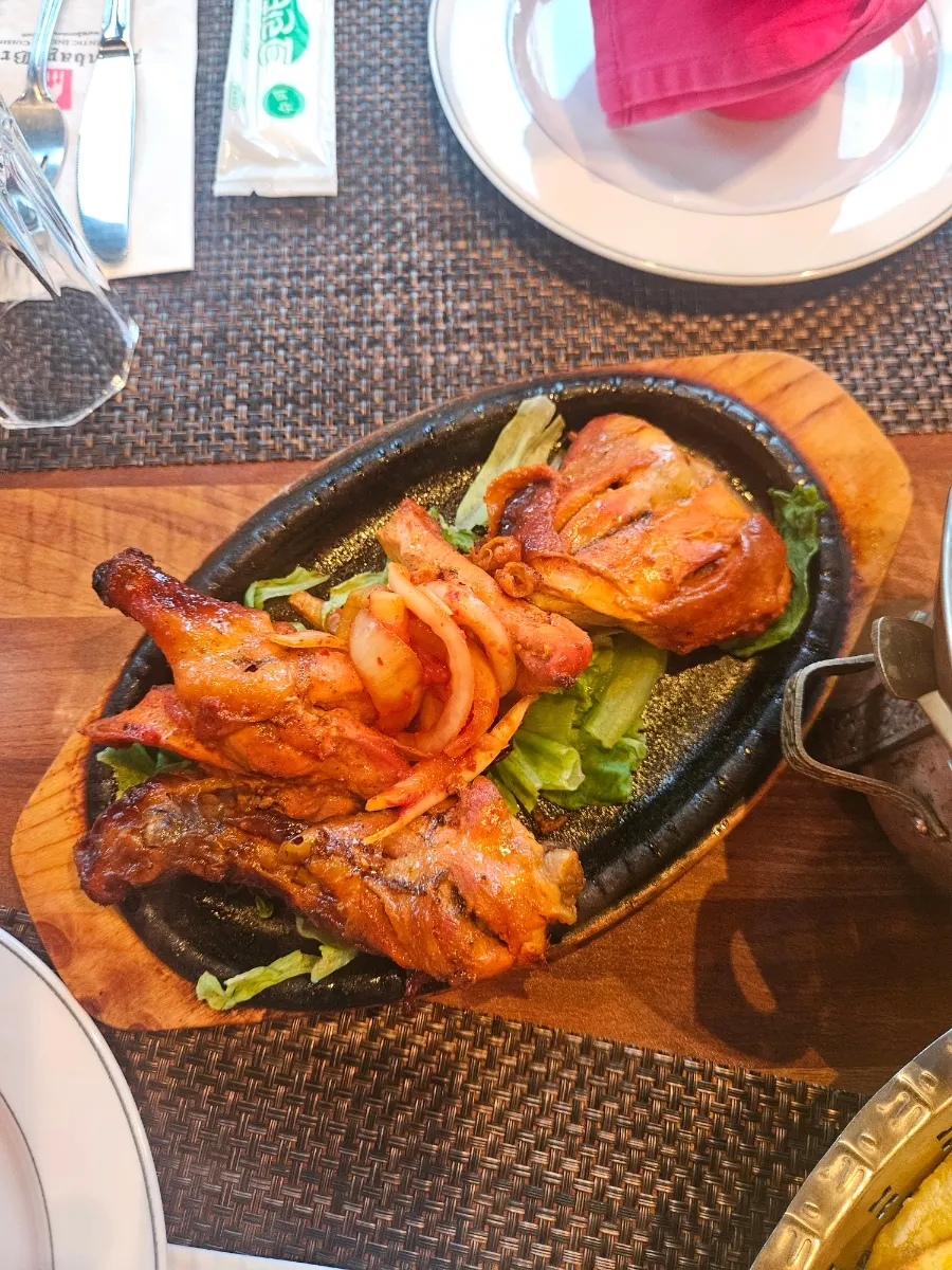 Cross-section of the tandoori chicken meat