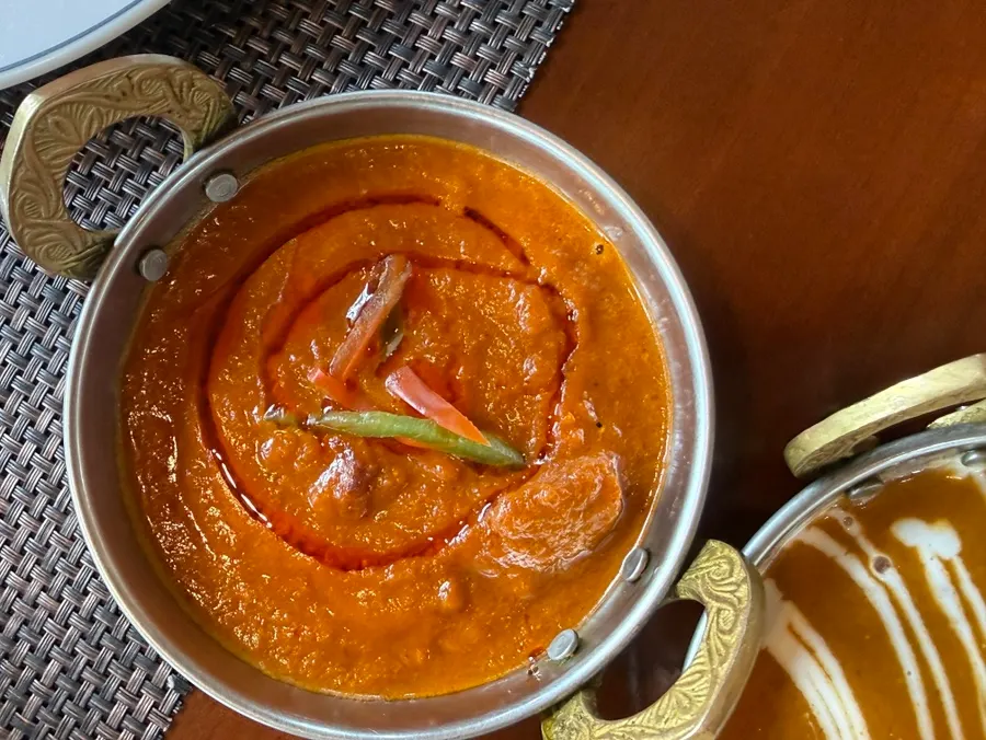 Close-up of the chicken tikka masala curry