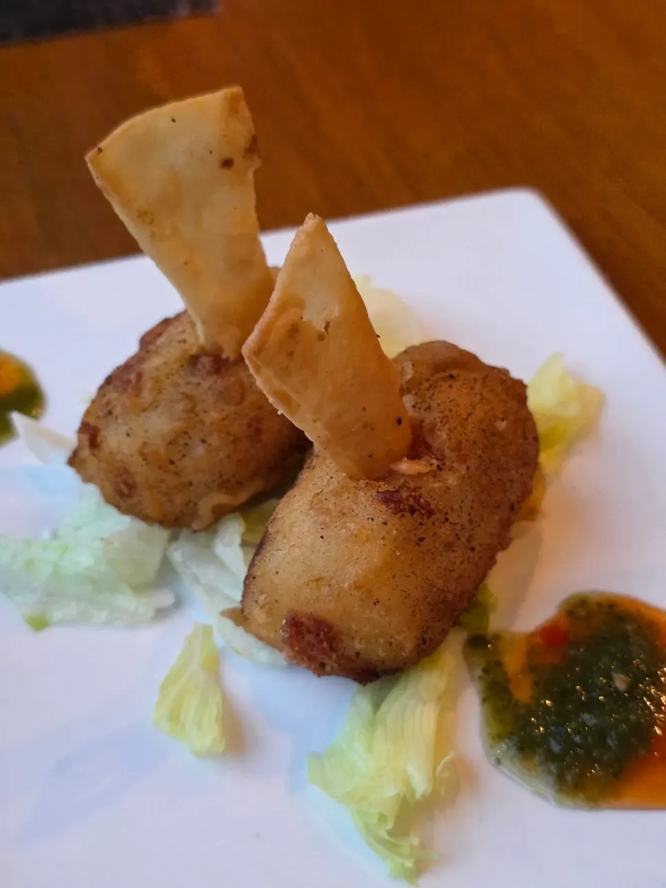 Potato cheese balls, the first dish in the set
