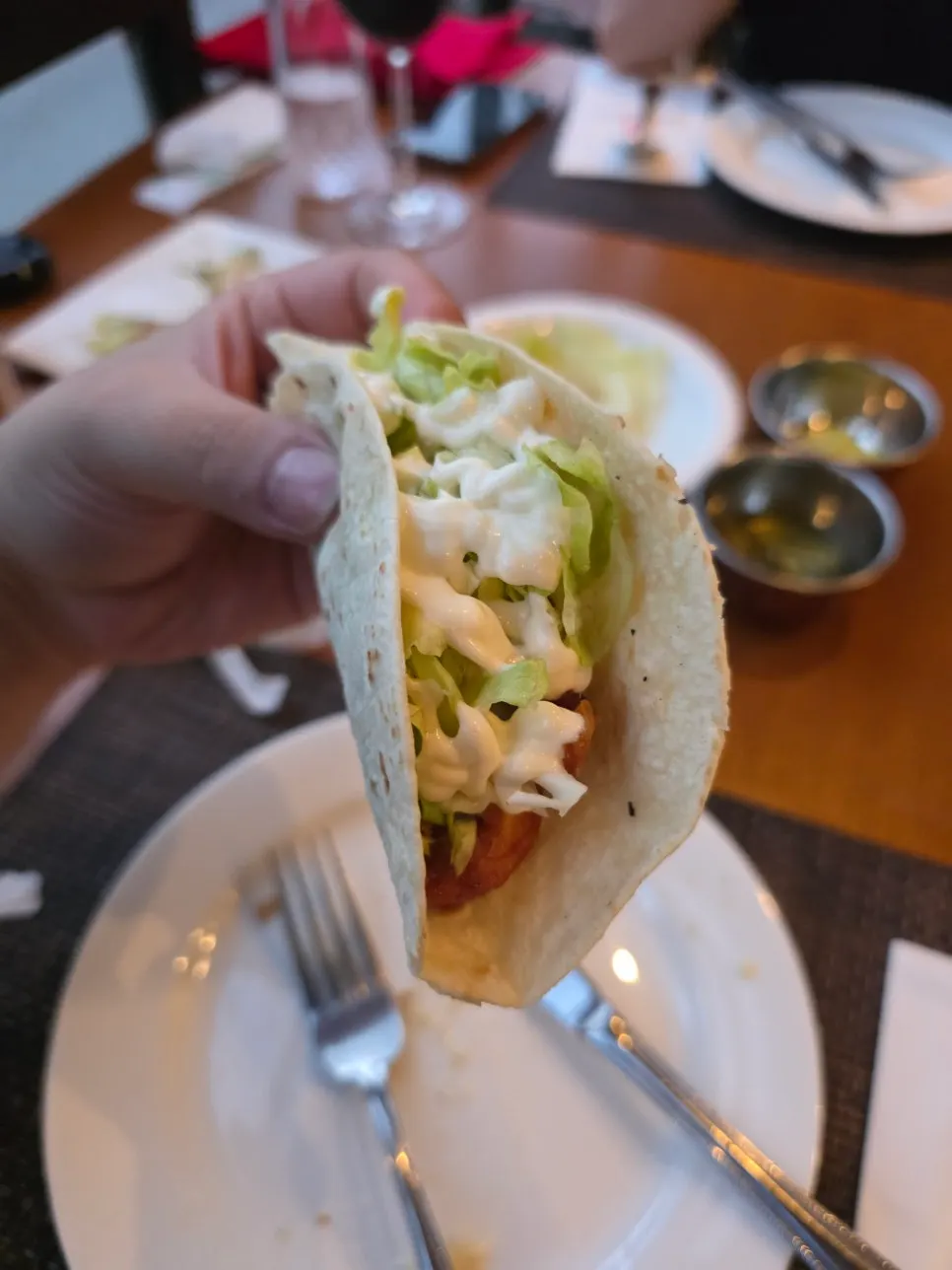 Chicken tacos included in the set