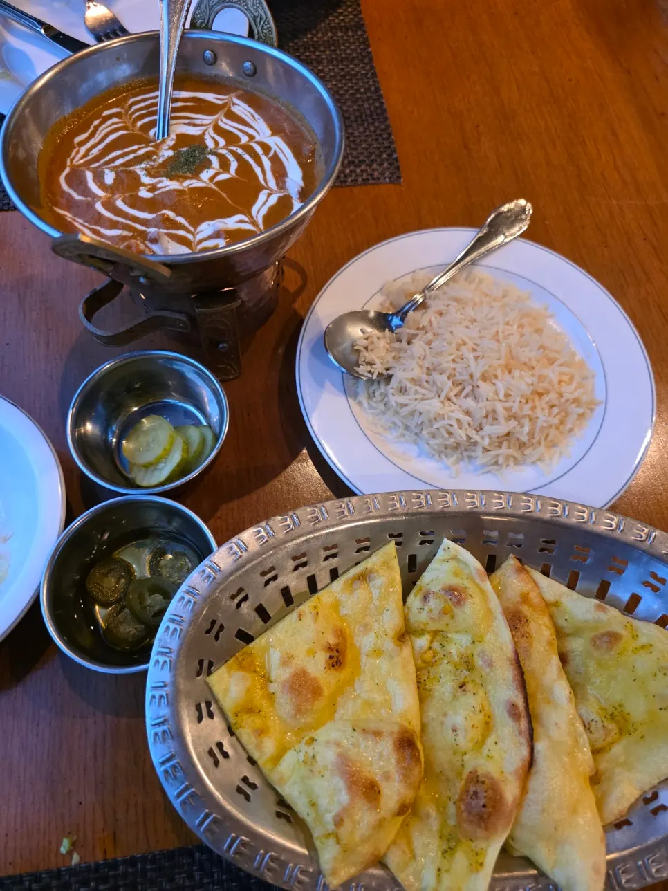 Chicken tikka masala curry, chosen as the main dish