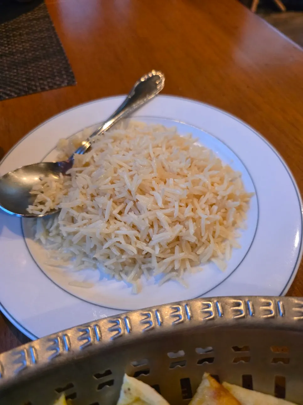 Rice served together with curry as part of the set