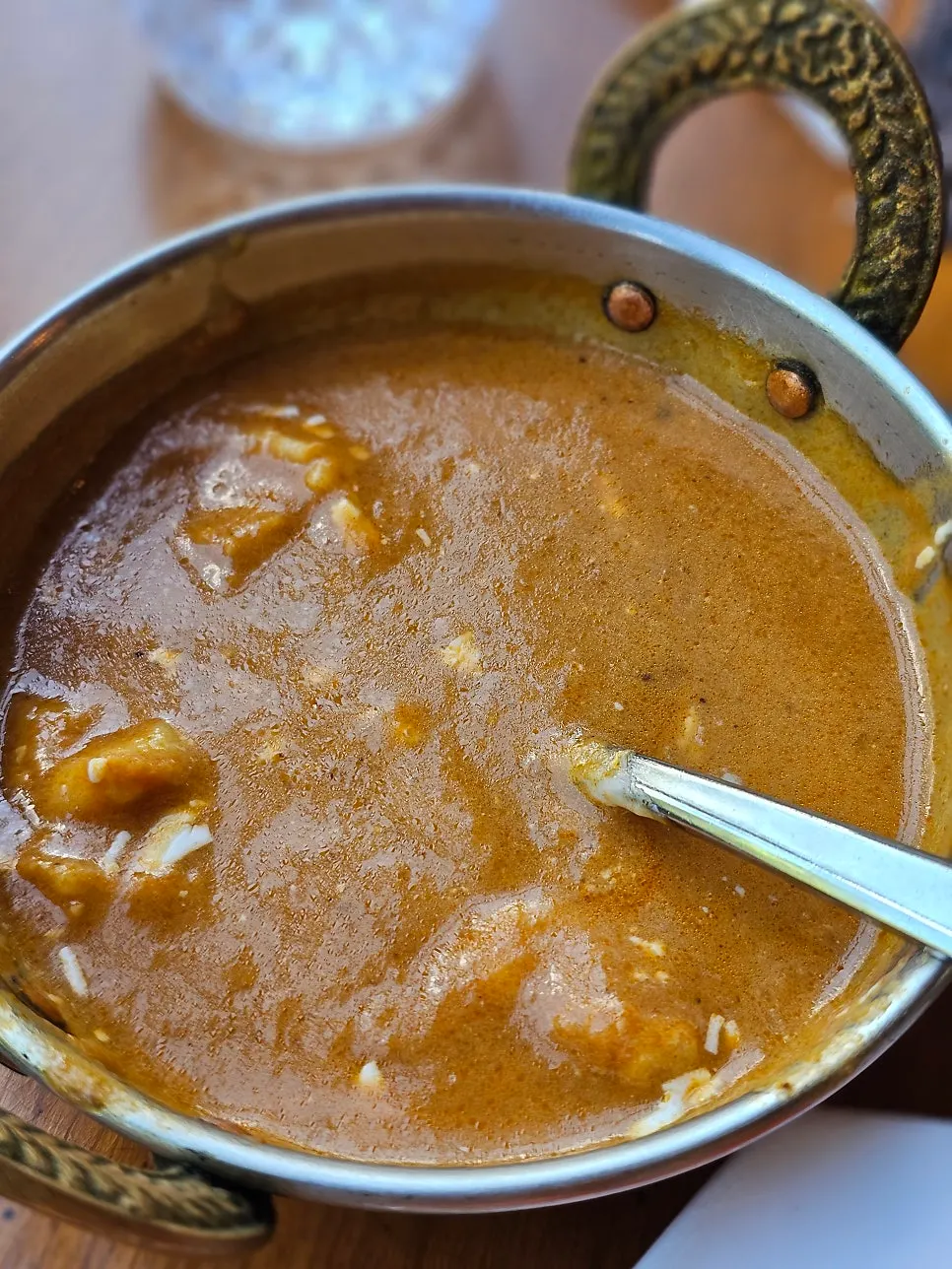 Close-up of prawn makhani curry