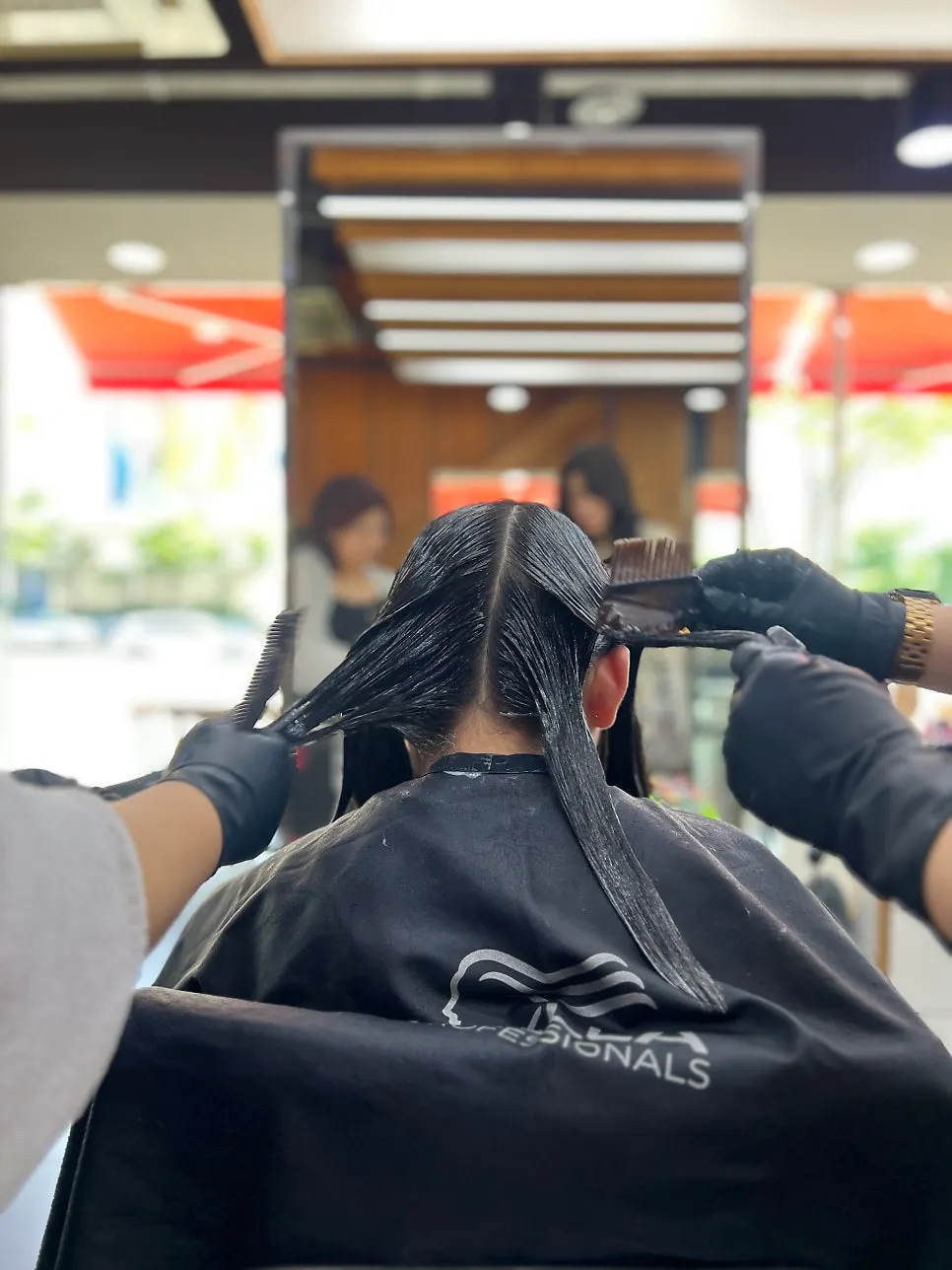 Volume perm treatment in progress