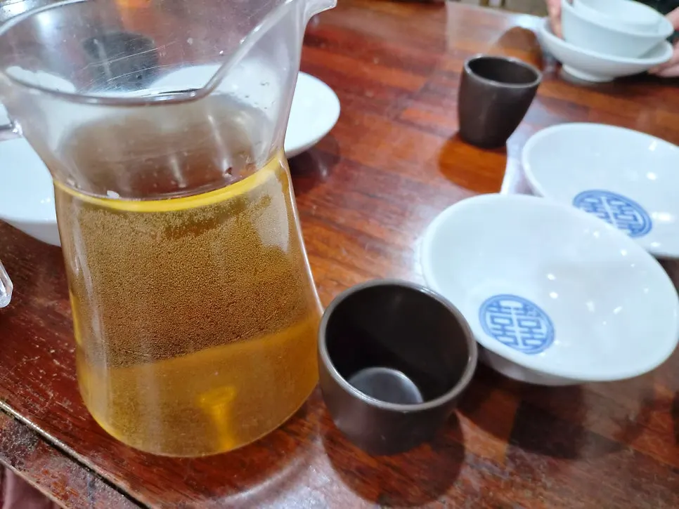 Tea water served on the table
