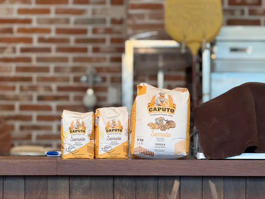 Italian flour on display in the restaurant