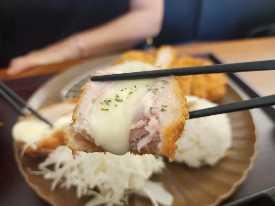Cheese pork cutlet filled generously with cheese