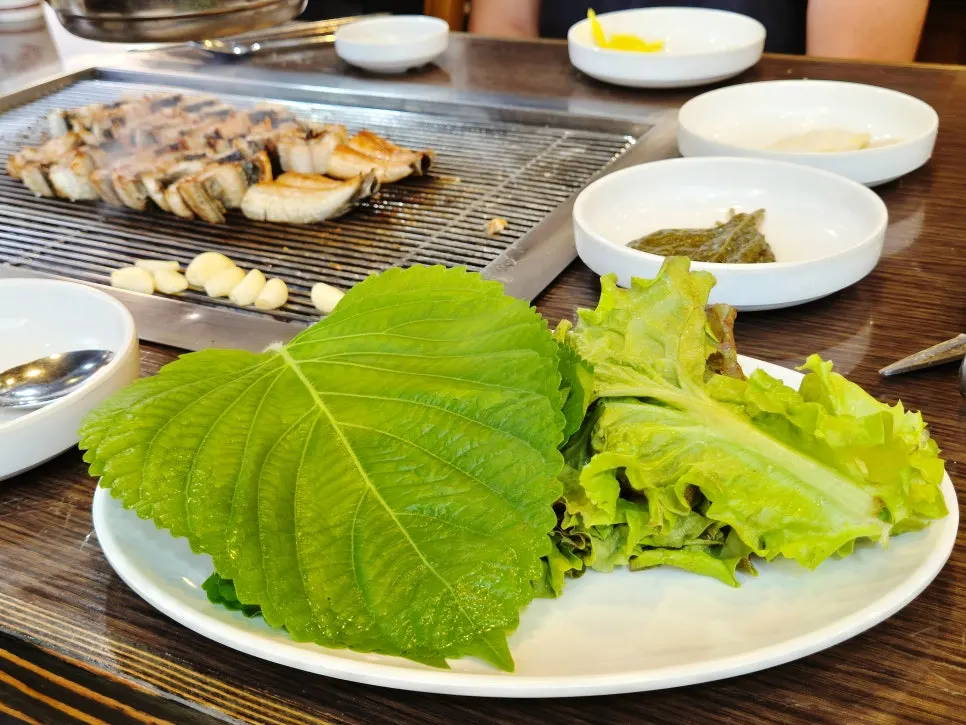 Grilled eel turning brown