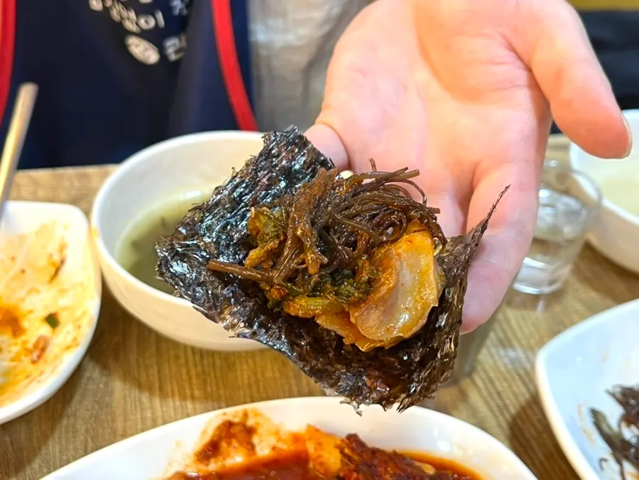 Plate with pollock flesh and siraegi served out
