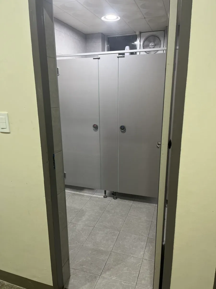 Interior of the restroom with decorative items placed inside