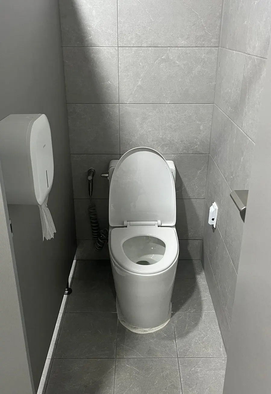 Restroom decor arranged with a cohesive look