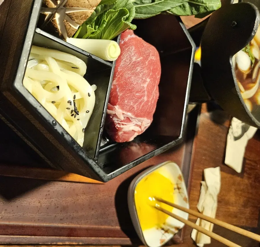 Food dipped in egg-yolk sauce