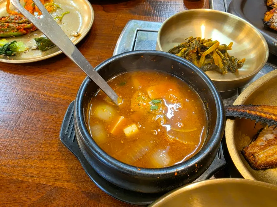 보리밥과 된장국 기본 구성
