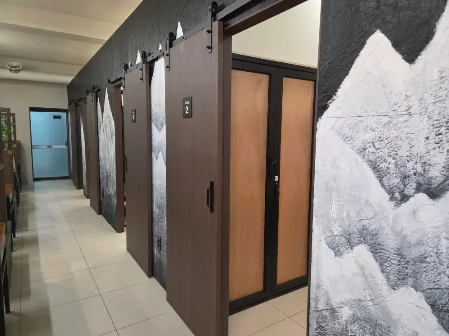 Hallway leading to the private rooms