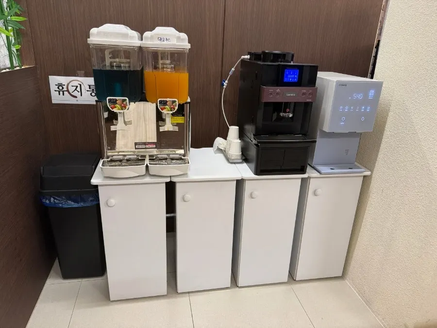 Self-serve bar prepared with a variety of foods