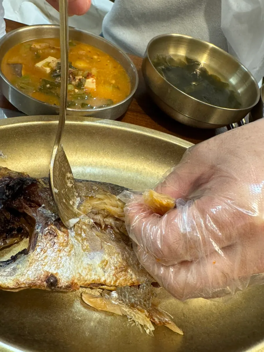 A plate of deboned bori-gulbi flesh