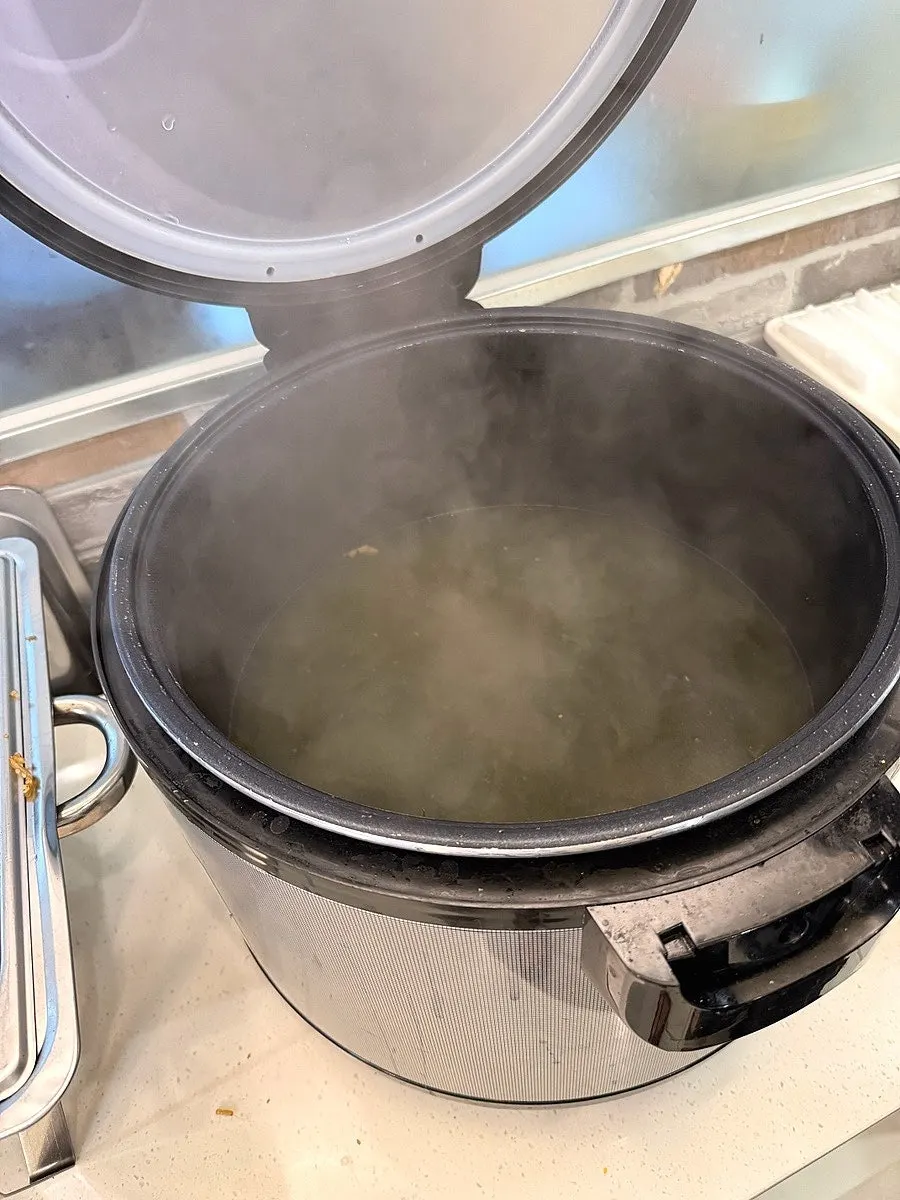 Self-serve bar with ingredients for mixing barley rice