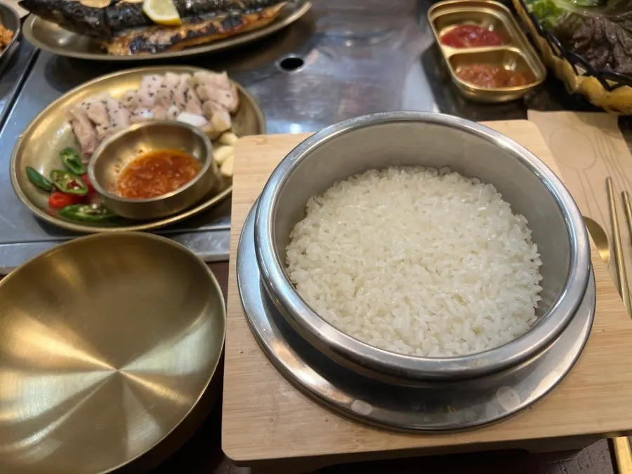 Plates of various Korean side dishes