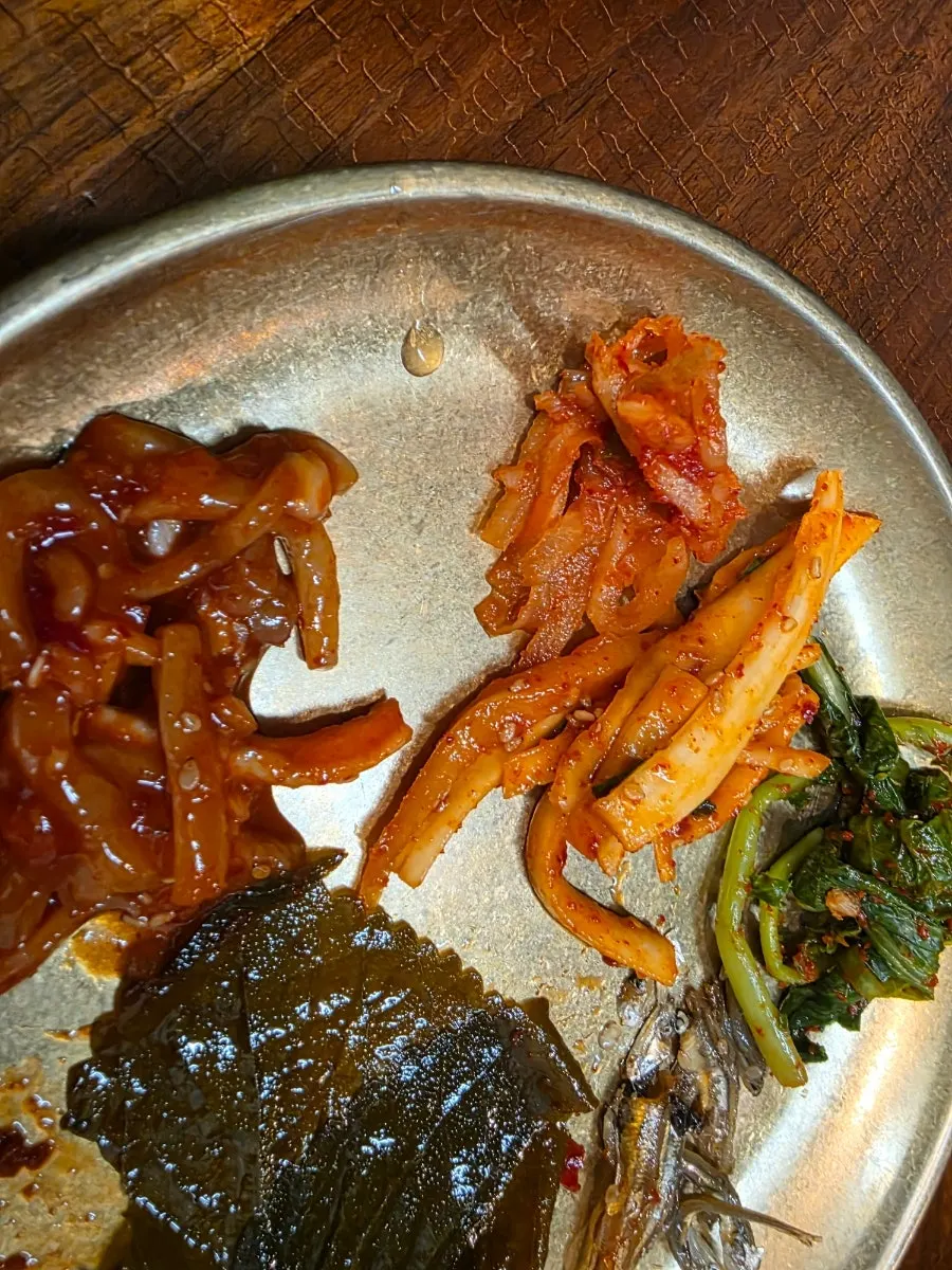 Seaweed soup and side dishes served for the kid
