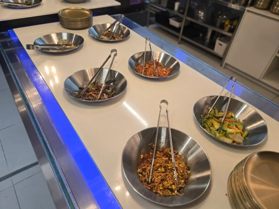 Various side dishes prepared at Hwadamga