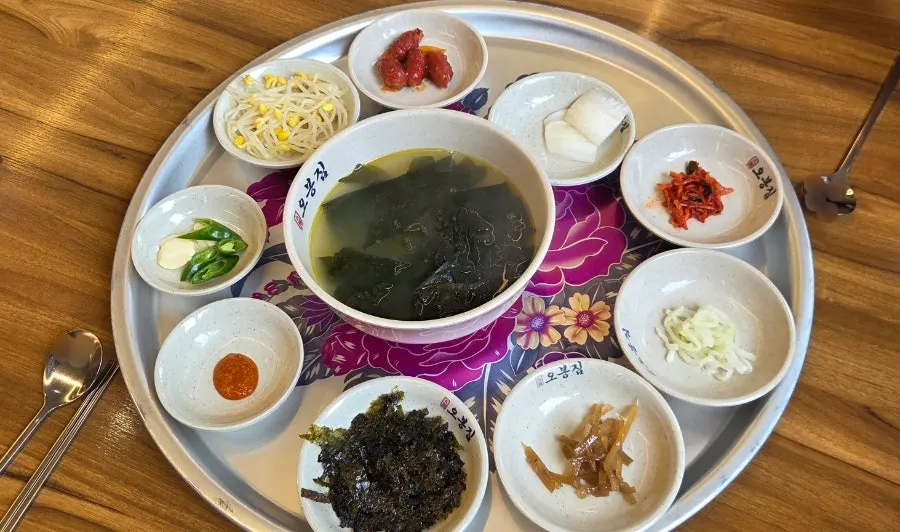 Basic table setting served on a silver tray
