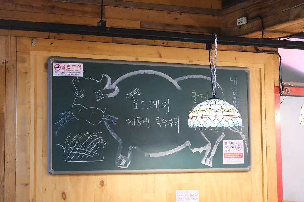 Bonghwa Saenggogi course menu board