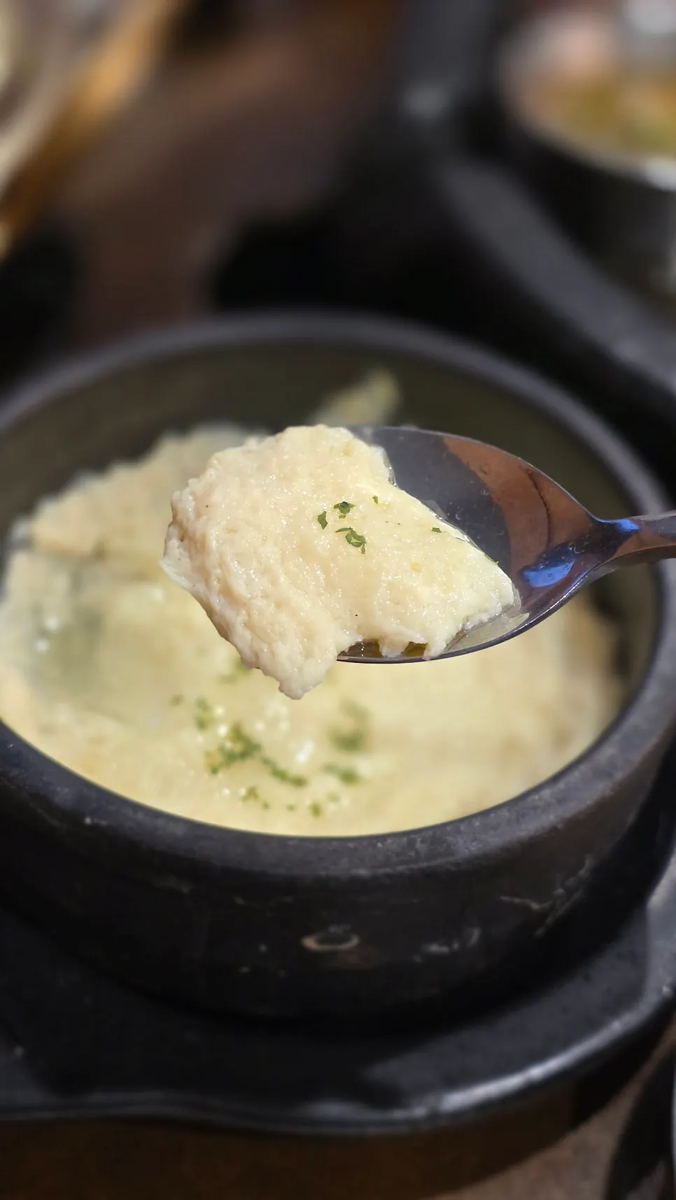 Free fluffy steamed egg served at the table