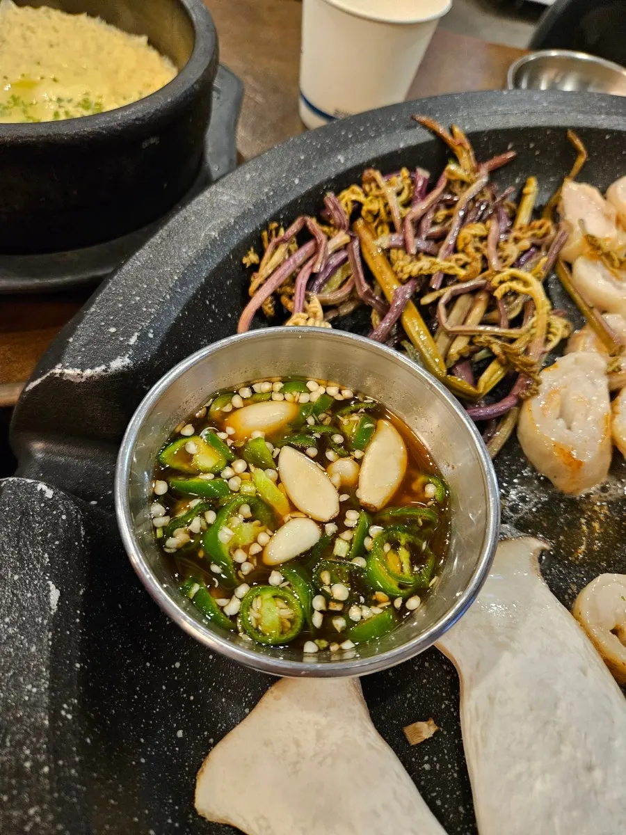 Mel-jeot sauce set on the stone plate