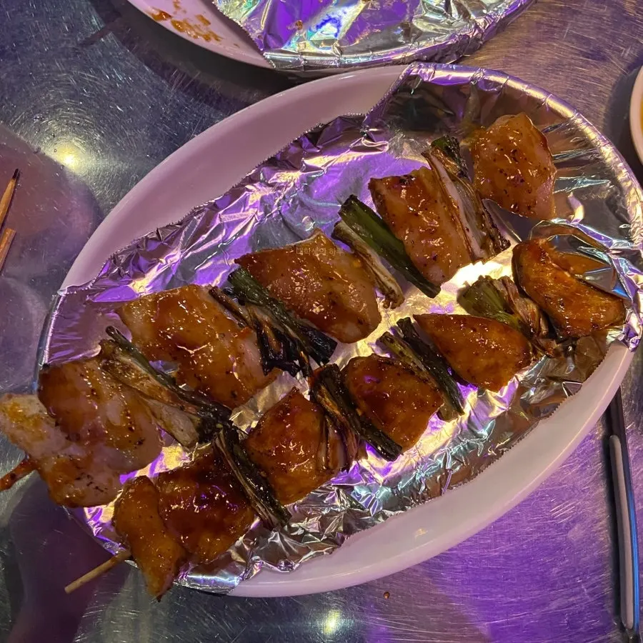 Chewy chicken-heart skewer