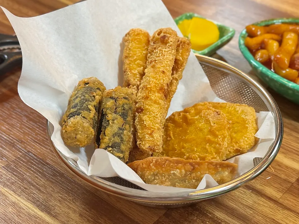 Bubu fritters combo with squid, kimmari, sweet potato, and mandu