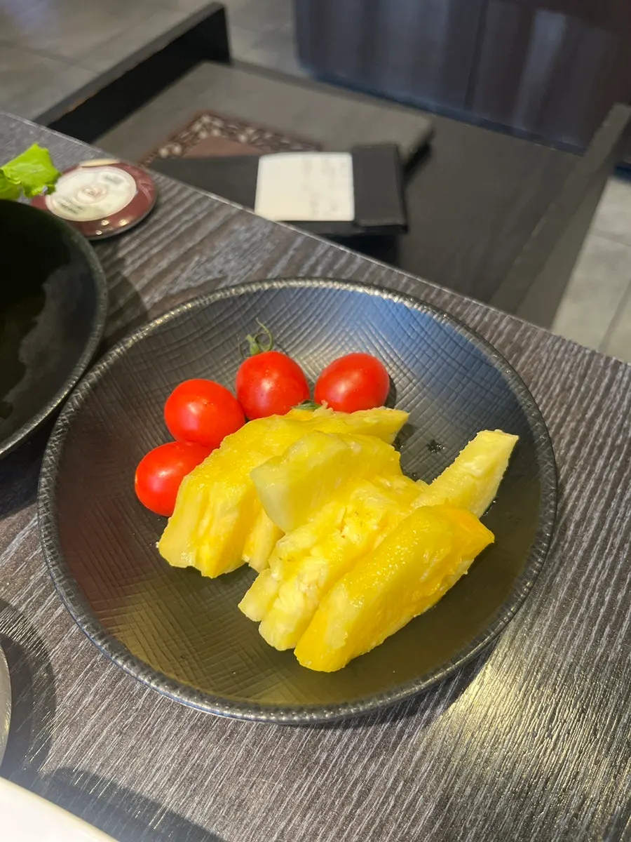 Pineapple and other fruit from the self-bar