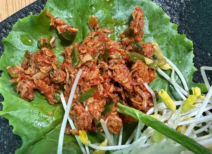 Seasoned salted fermented shrimp side dish