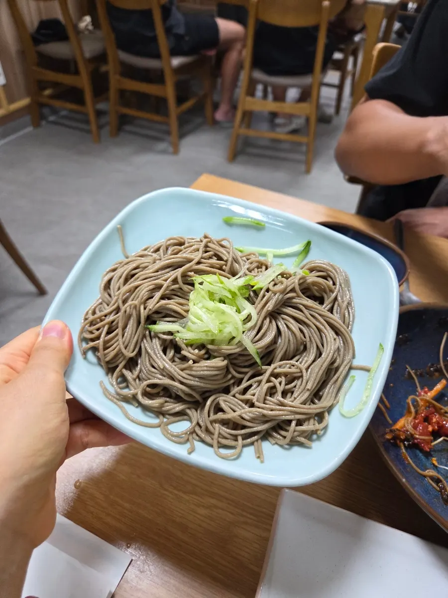 Extra noodle serving spread out to show its size