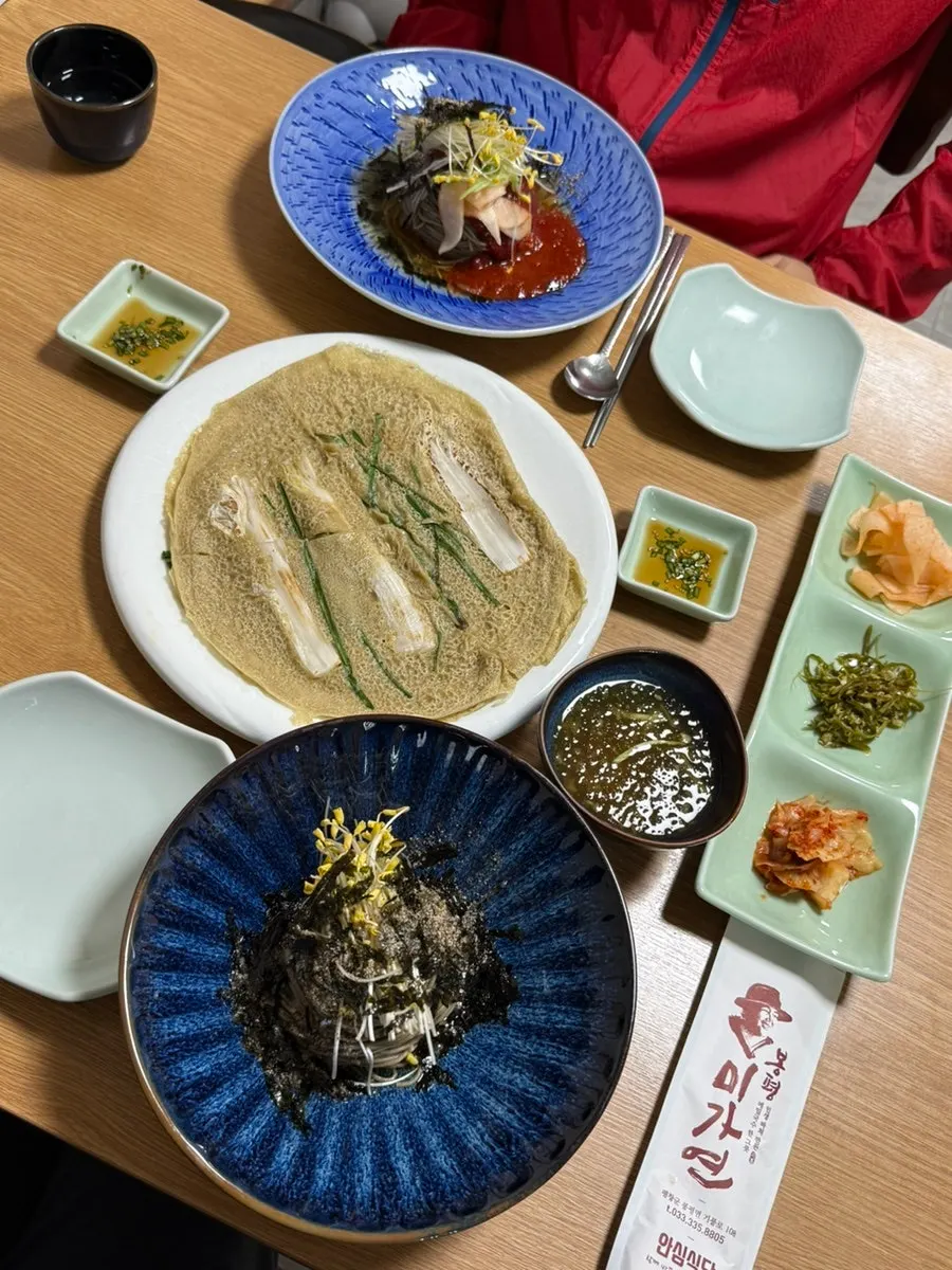 Plate of buckwheat pancake on the table