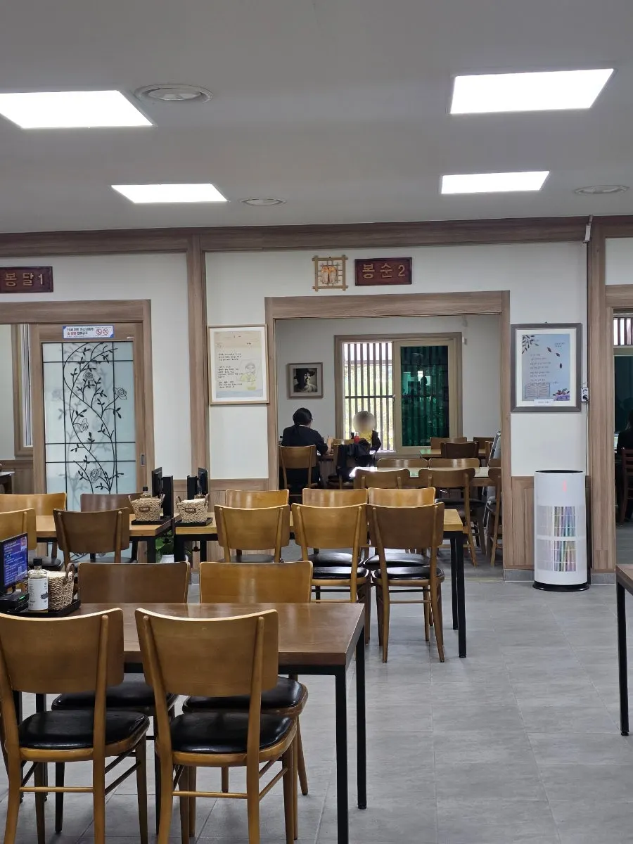 Semi-private room with two tables