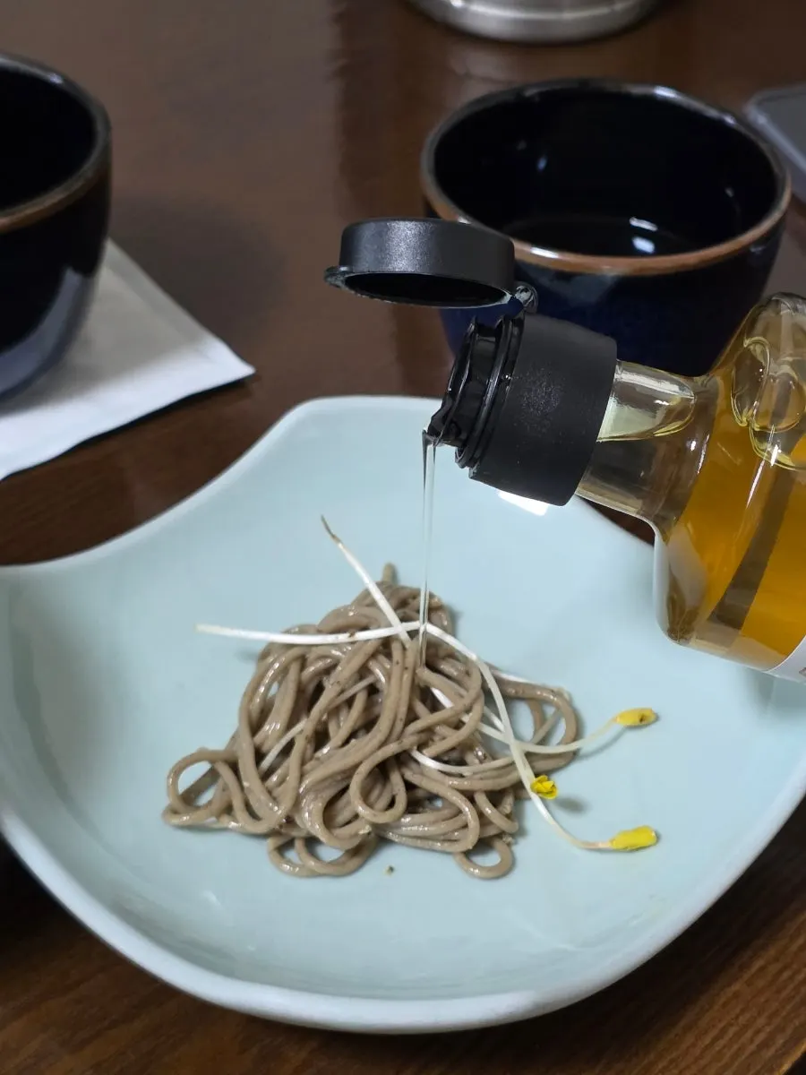 Vinegared kelp on the table