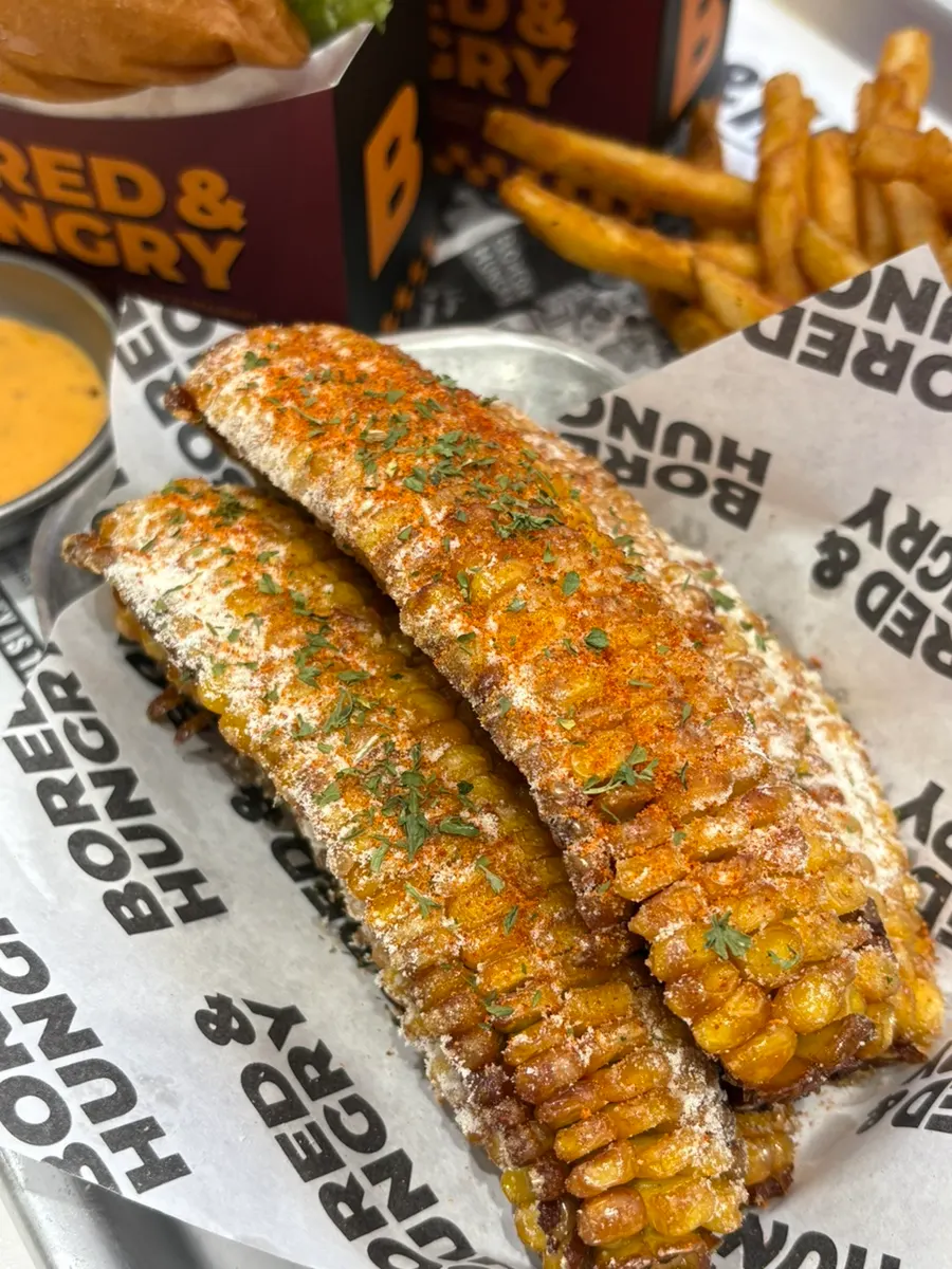 A plate of corn ribs side dish