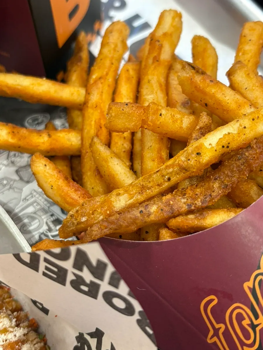 Fries served with the burger