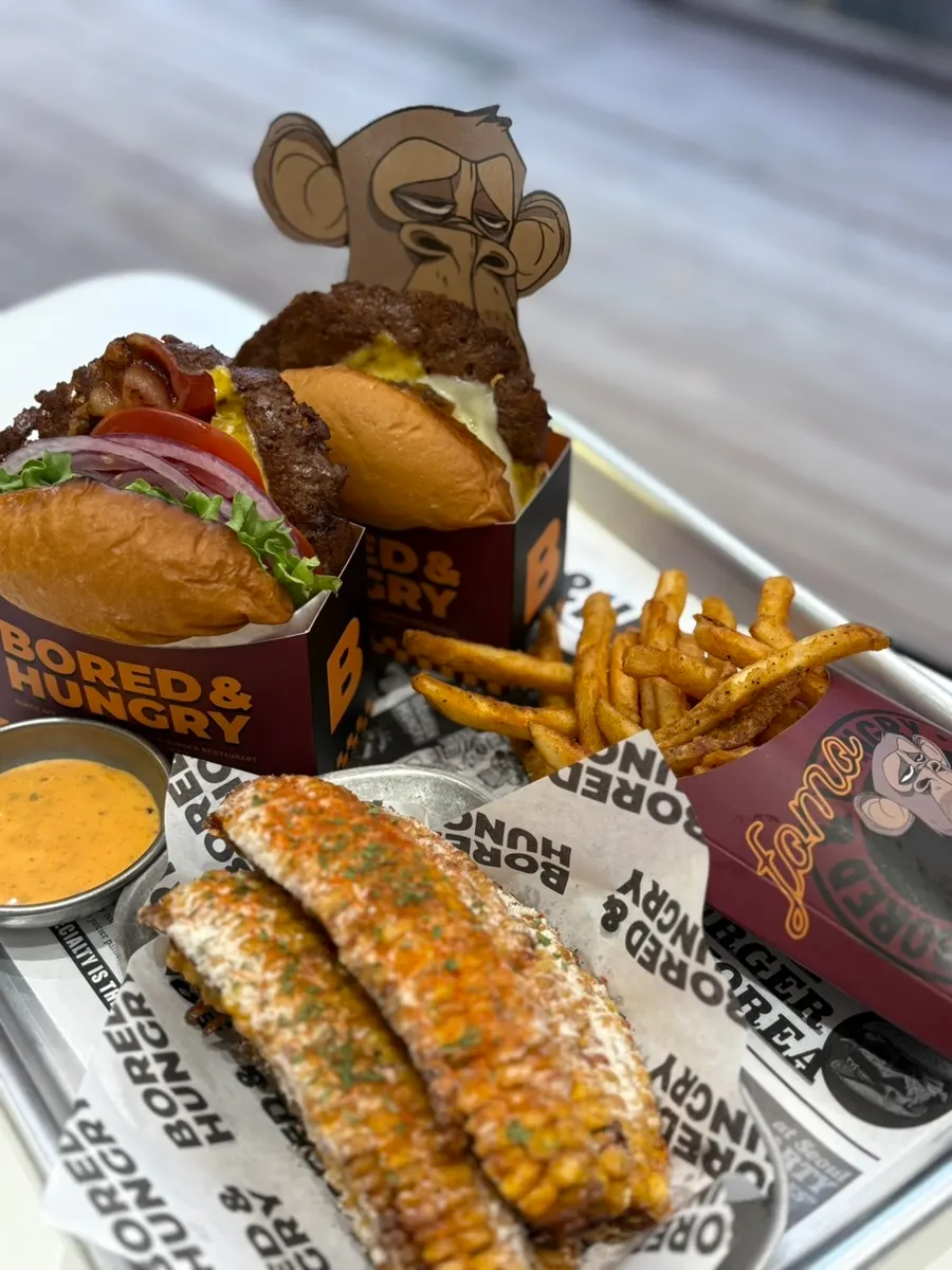 Photo of the burger and side menu lineup