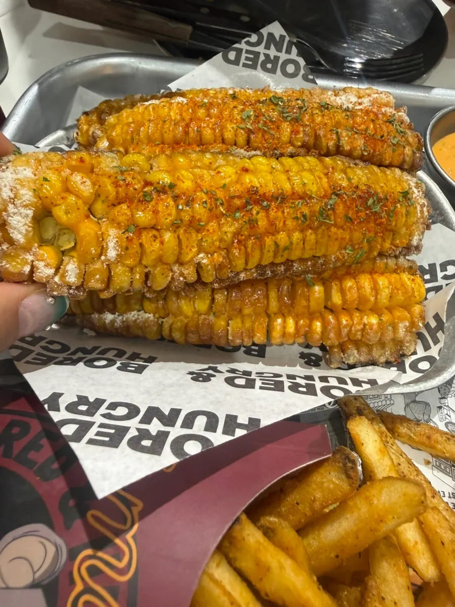Corn ribs eaten by hand as a side
