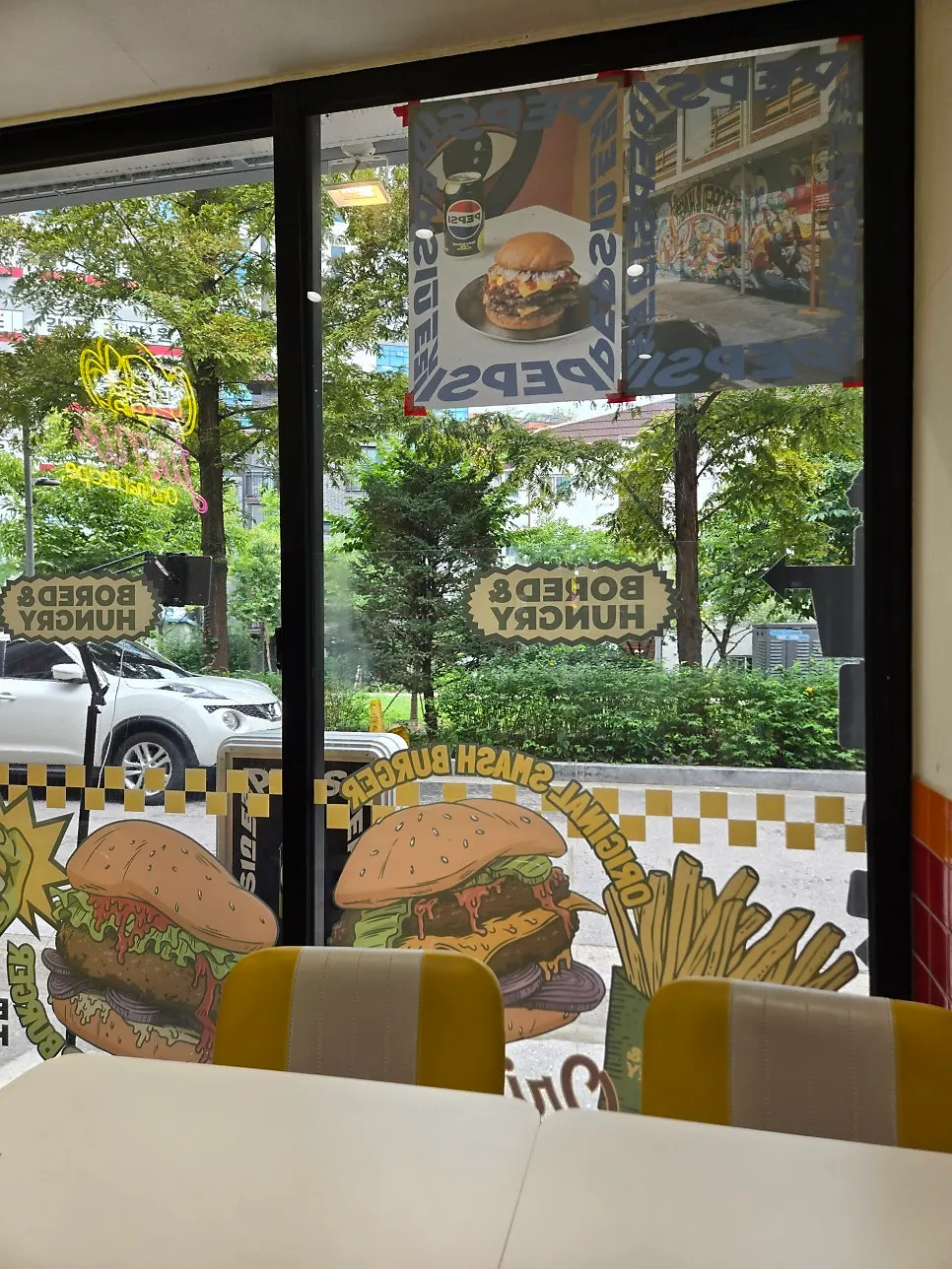 Window seating and wall posters