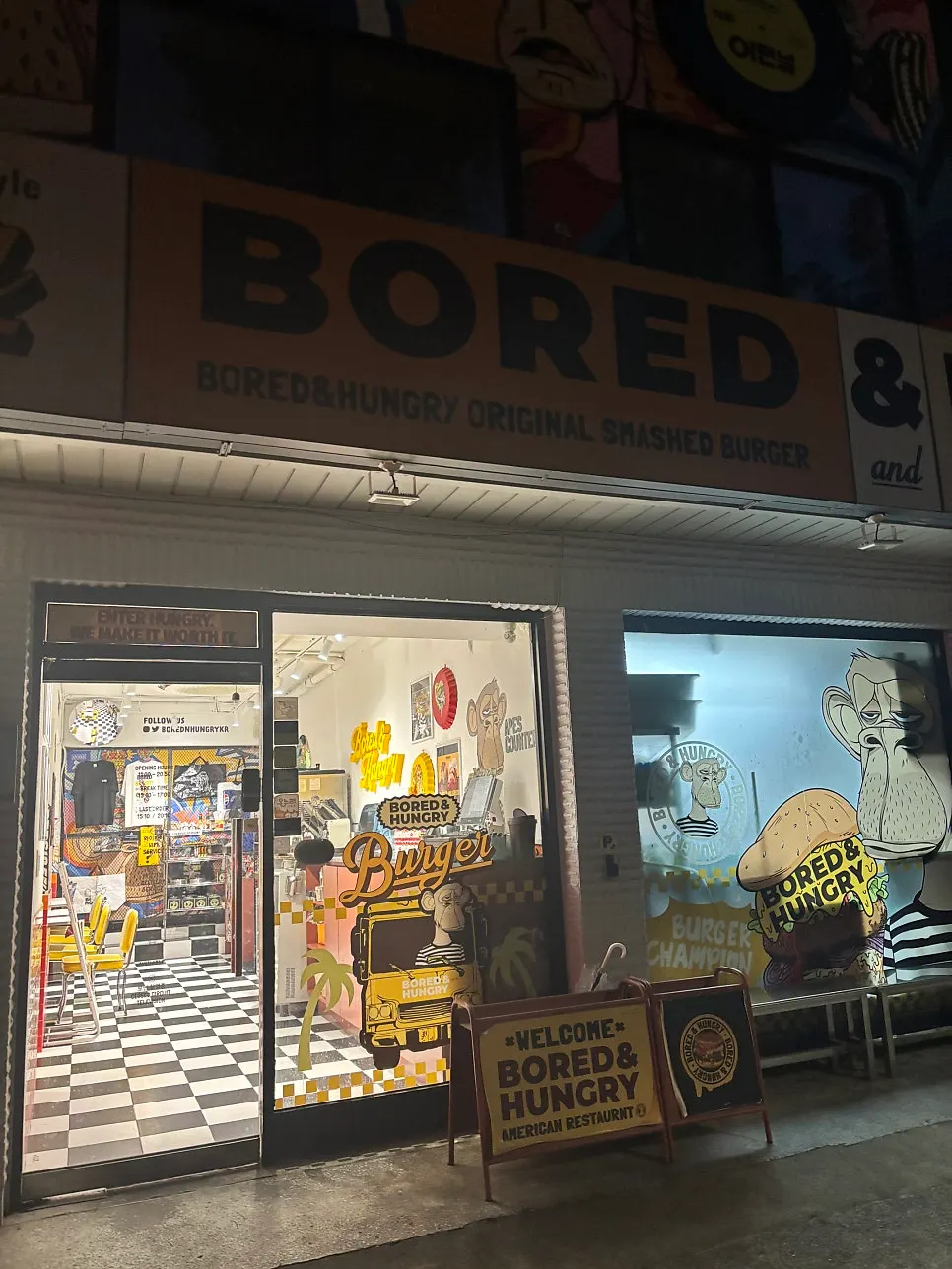 Exterior of Bored & Hungry Mapo next to the Gyeongui Line Forest Path